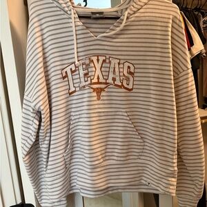 Fanatics Gray and White Striped Texas Hoodie